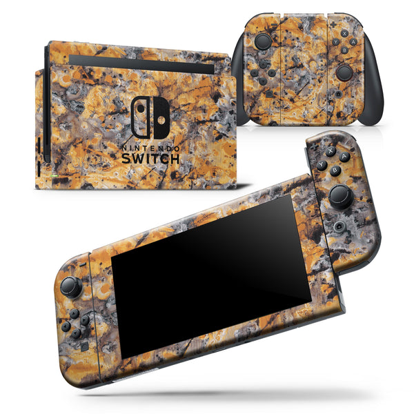 Abstract Wet Gold Paint - Skin Wrap Decal for Nintendo Switch Lite Console & Dock - 3DS XL - 2DS - Pro - DSi - Wii - Joy-Con Gaming Controller