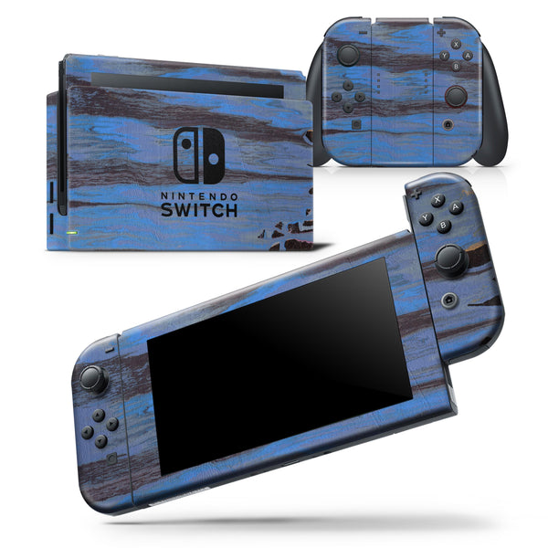 Abstract Wet Paint Dark Blues v3 - Skin Wrap Decal for Nintendo Switch Lite Console & Dock - 3DS XL - 2DS - Pro - DSi - Wii - Joy-Con Gaming Controller