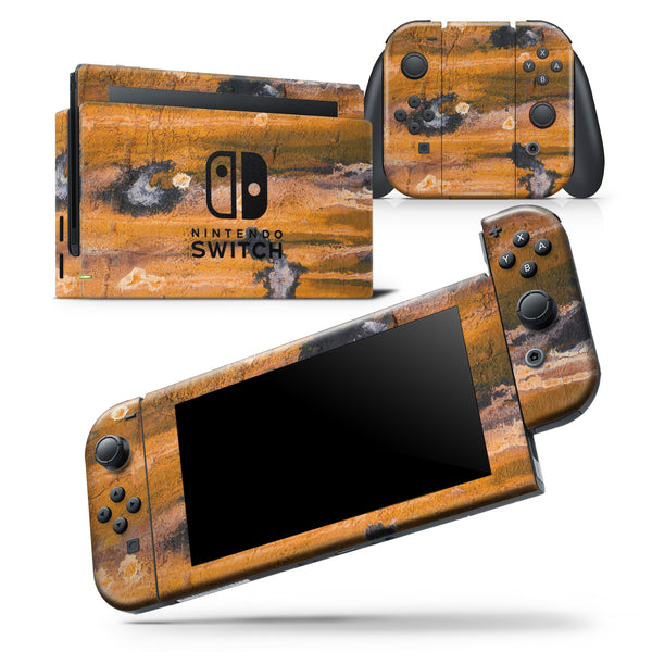Abstract Wet Paint Dark Gold - Skin Wrap Decal for Nintendo Switch Lite Console & Dock - 3DS XL - 2DS - Pro - DSi - Wii - Joy-Con Gaming Controller