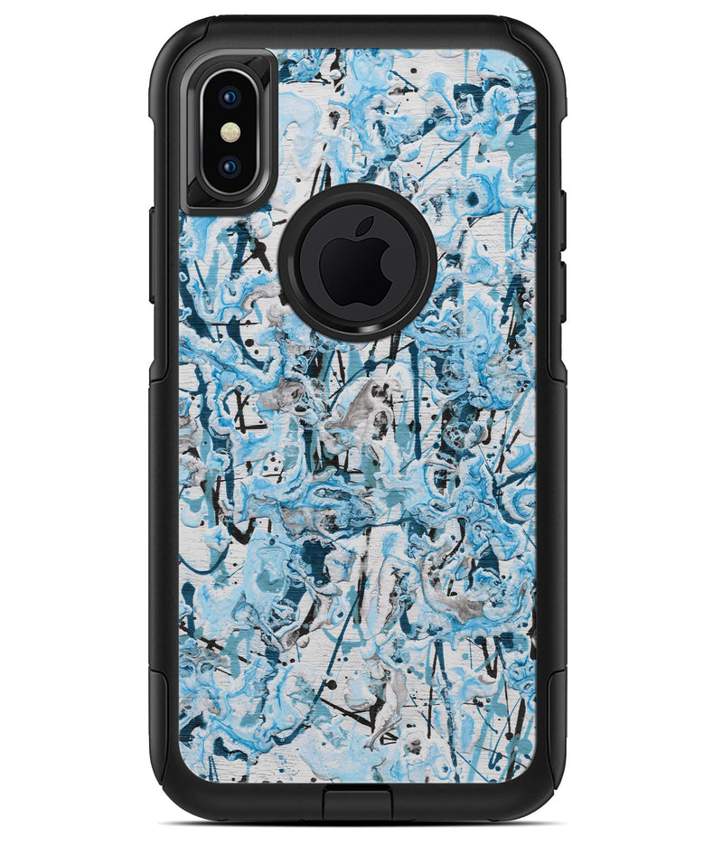 Abstract Wet Paint Teal - iPhone X OtterBox Case & Skin Kits