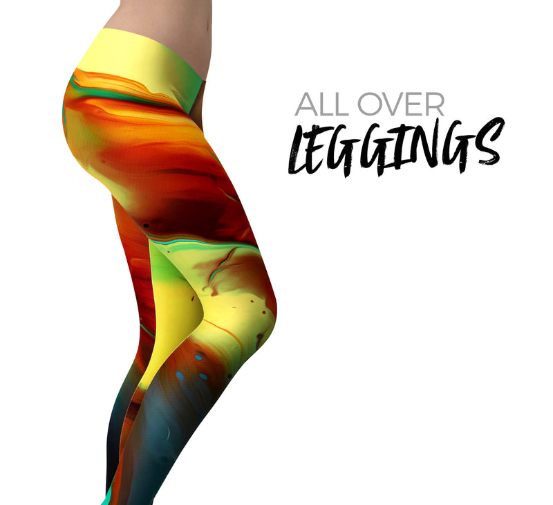 Blurred Abstract Flow V36 - All Over Print Womens Leggings / Yoga