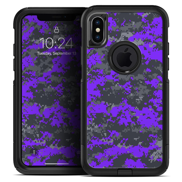 Bright Purple and Gray Digital Camouflage - Skin Kit for the iPhone OtterBox Cases