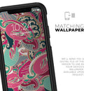 Colorful Pink & Teal Seamless Paisley - Skin Kit for the iPhone OtterBox Cases