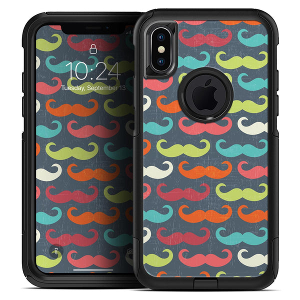 Colorful Scratched Mustache Pattern - Skin Kit for the iPhone OtterBox Cases