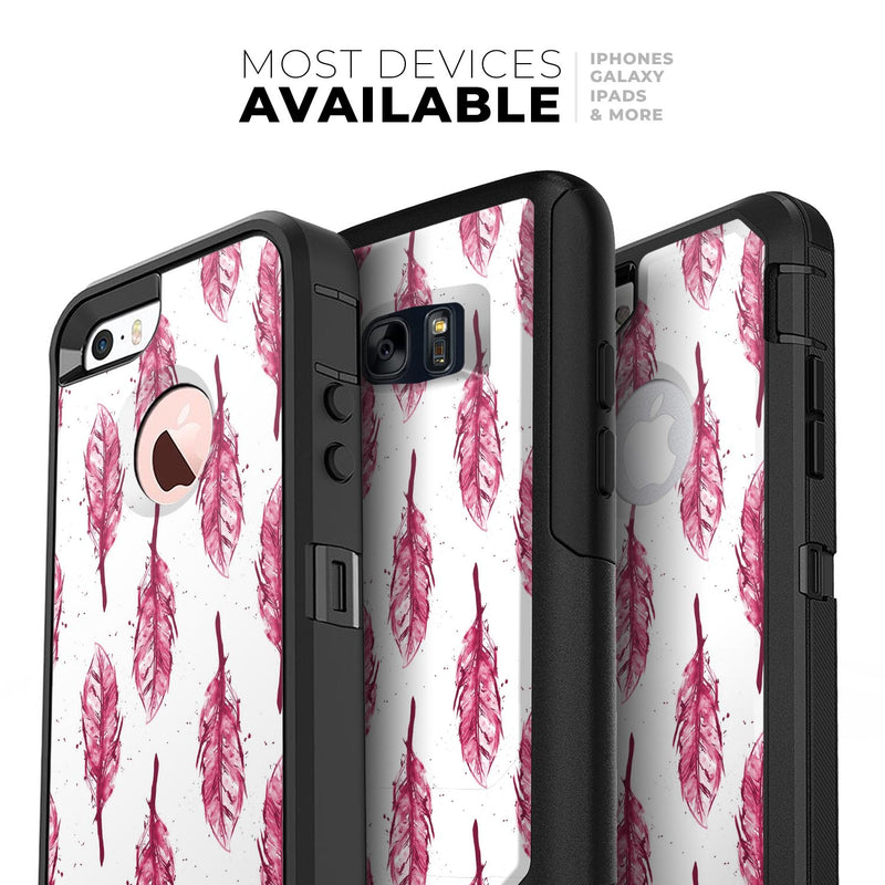 Crimson Feather Pattern - Skin Kit for the iPhone OtterBox Cases