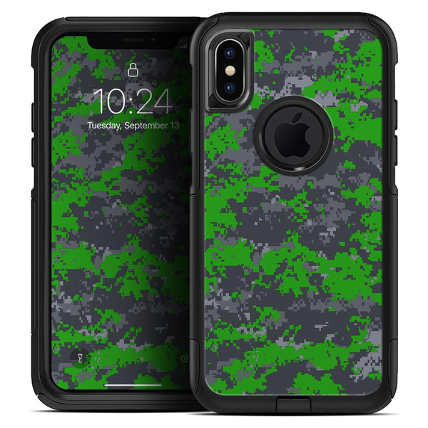 Dark Green and Gray Digital Camouflage - Skin Kit for the iPhone OtterBox Cases