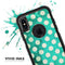 Dark Teal and White Polka Dots Pattern - Skin Kit for the iPhone OtterBox Cases