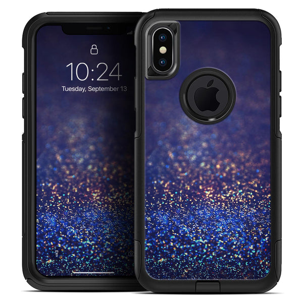 Deep Blue with Gold Shimmering Orbs of Light - Skin Kit for the iPhone OtterBox Cases