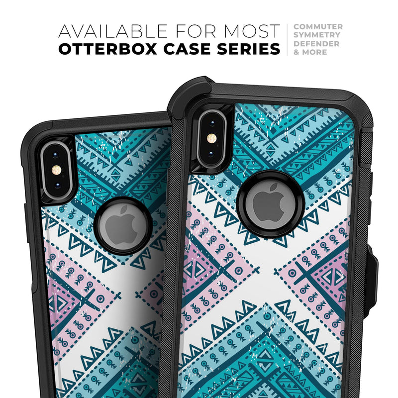 Ethnic Aztec Blue and Pink Point - Skin Kit for the iPhone OtterBox Cases
