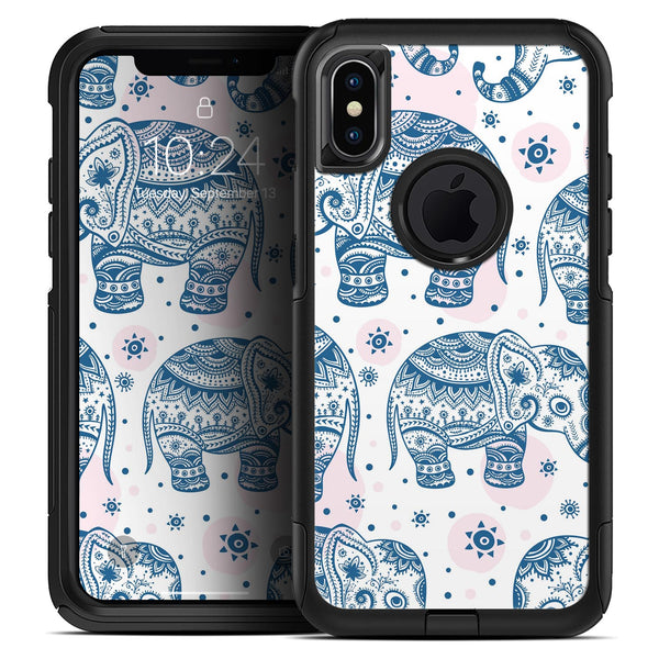 Ethnic Navy Seamless Aztec Elephant - Skin Kit for the iPhone OtterBox Cases
