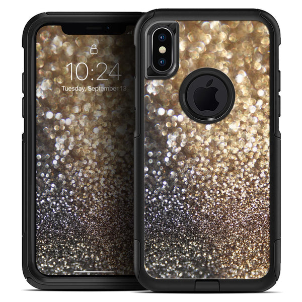 Gold and Black Unfocused Glimmering RainFall - Skin Kit for the iPhone OtterBox Cases