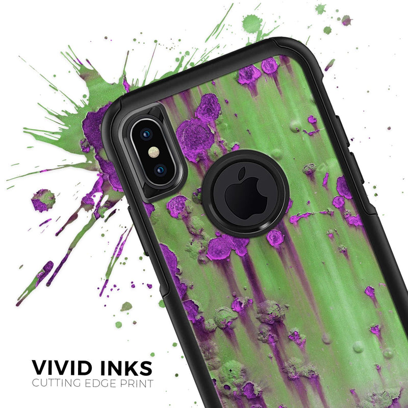 Green Metal with Purple Rust - Skin Kit for the iPhone OtterBox Cases
