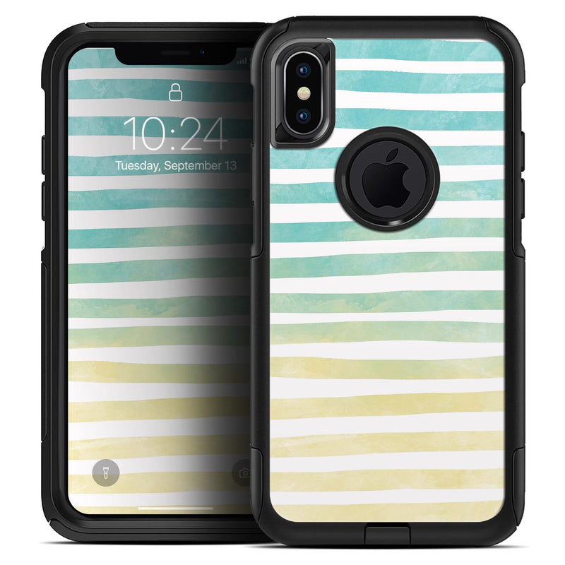 Green WaterColor Ombre Stripes - Skin Kit for the iPhone OtterBox Cases