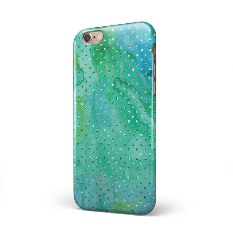 Green_and_Gold_Watercolor_Polka_Dots_-_iPhone_6s_-_Gold_-_Clear_Rubber_-_Hybrid_Case_-_Shopify_-_V1.jpg