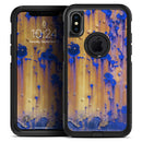 Hot Orange Metal with Royal Blue Rust - Skin Kit for the iPhone OtterBox Cases