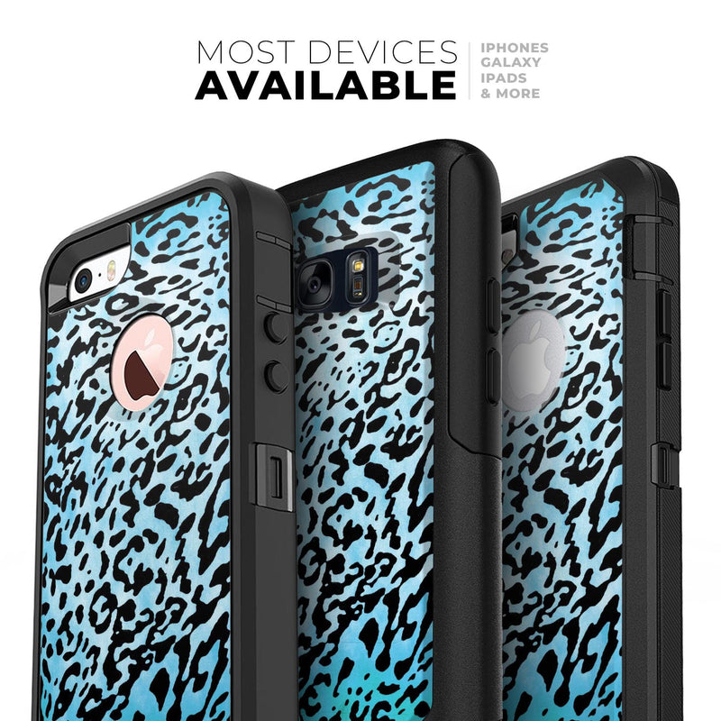 Hot Teal Cheetah Animal Print - Skin Kit for the iPhone OtterBox Cases