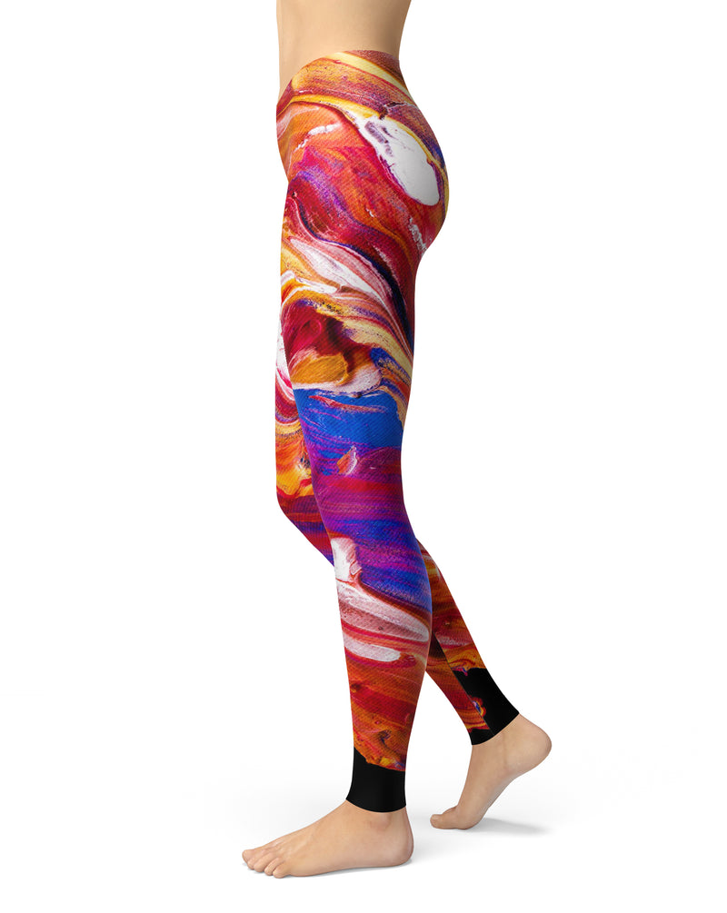 Liquid Abstract Paint V44 - All Over Print Womens Leggings / Yoga or Workout Pants
