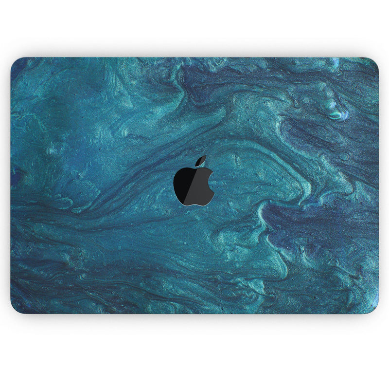 Modern Marble Sapphire Metallic Mix V2 - Skin Decal Wrap Kit Compatible with the Apple MacBook Pro, Pro with Touch Bar or Air (11", 12", 13", 15" & 16" - All Versions Available)