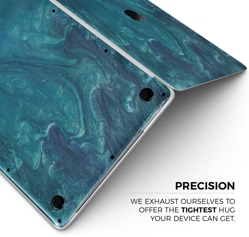 Modern Marble Sapphire Metallic Mix V2 - Skin Decal Wrap Kit Compatible with the Apple MacBook Pro, Pro with Touch Bar or Air (11", 12", 13", 15" & 16" - All Versions Available)