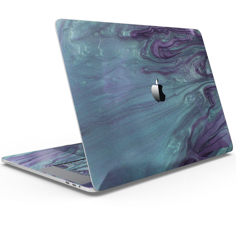 Modern Marble Sapphire Metallic Mix V5 - Skin Decal Wrap Kit Compatible with the Apple MacBook Pro, Pro with Touch Bar or Air (11", 12", 13", 15" & 16" - All Versions Available)