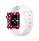 The Dark Red & White Polka Dot Full Body Skin Set for the Apple Watch