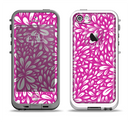 The Hot Pink & White Floral Sprout Apple iPhone 5-5s LifeProof Fre Case Skin Set