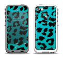 The Hot Teal Vector Leopard Print Apple iPhone 5-5s LifeProof Fre Case Skin Set