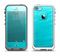 The Light Blue Slanted Streaks Apple iPhone 5-5s LifeProof Fre Case Skin Set