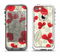 The Light Tan With Red Accented Flower Petals Apple iPhone 5-5s LifeProof Fre Case Skin Set