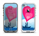 The Love-Sail Heart Trip Apple iPhone 5-5s LifeProof Fre Case Skin Set
