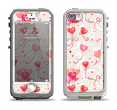 The Pink, Red and Tan Heart Balloon Pattern Apple iPhone 5-5s LifeProof Nuud Case Skin Set