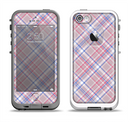 The Pink and Blue Layered Plaid Pattern V4 Apple iPhone 5-5s LifeProof Fre Case Skin Set