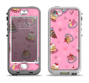 The Pink with Yummy Cakes Apple iPhone 5-5s LifeProof Nuud Case Skin Set