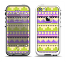 The Purple & Green Tribal Ethic Geometric Pattern Apple iPhone 5-5s LifeProof Fre Case Skin Set