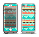 The Teal & Gold Tribal Ethic Geometric Pattern Apple iPhone 5-5s LifeProof Nuud Case Skin Set