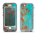 The Teal Painted Rustic Metal Apple iPhone 5-5s LifeProof Nuud Case Skin Set