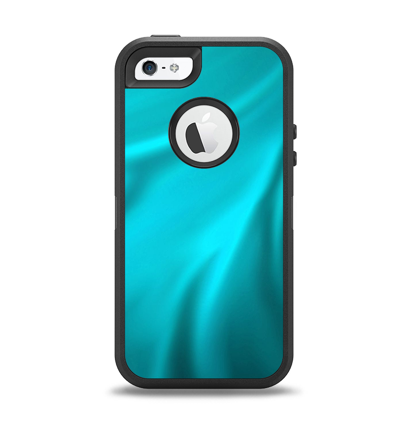 The Turquoise Highlighted Swirl Apple iPhone 5-5s Otterbox Defender Case Skin Set