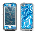 The Vibrant Blue Paisley Design Apple iPhone 5-5s LifeProof Nuud Case Skin Set