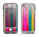 The Vibrant Neon Colored Wood Strips Apple iPhone 5-5s LifeProof Nuud Case Skin Set