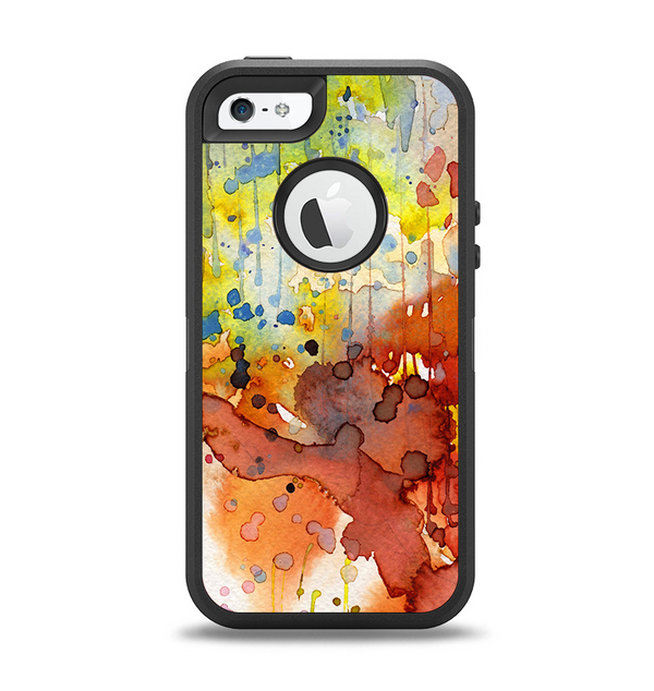 The WaterColor Grunge Setting Apple iPhone 5-5s Otterbox Defender Case Skin Set