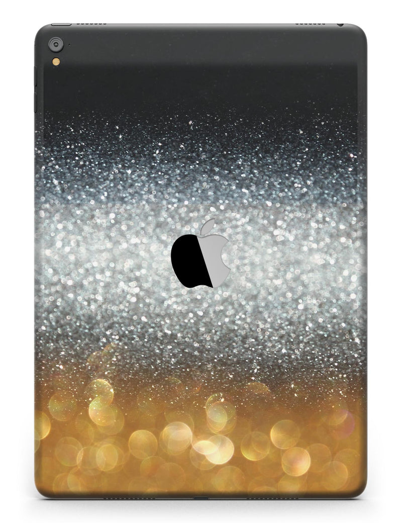 Unfocused Silver Sparkle with Gold Orbs Full Body Skin for the iPad Pro  (12.9 or 9.7 available)